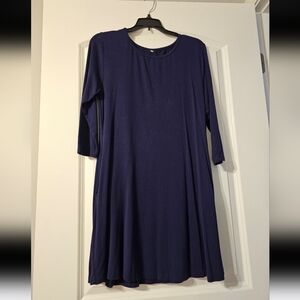 Navy Blue 3/4 Sleeve Dress